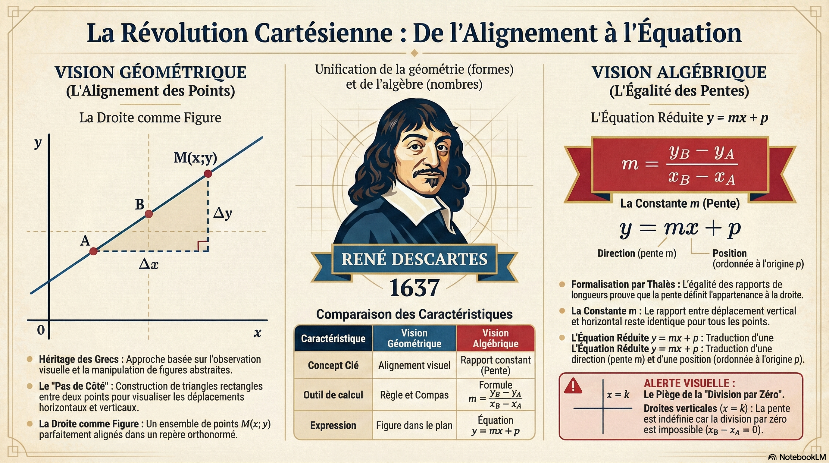 Infographie de synthèse — La Revolution Cartesienne : de l'Alignement a l'Equation
